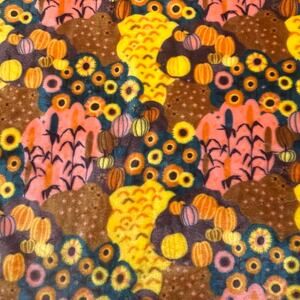 Halloween Cozy‎ Fleece Blanket Throw Sunflowers Pumpkins Orange Yellow Pink